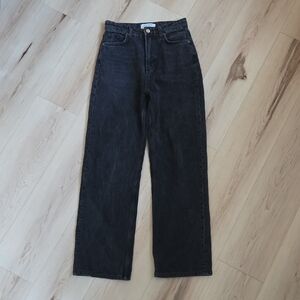 Reformation Wilder High Rise Wide Leg Jeans, Black, Size 26